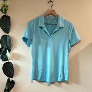 NWT Adidas Blue Golf Polo Size Medium Short Sleeve-‎ Hazy Sky -